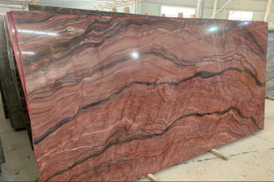 Red Fusion Quartzite Gangsaw Slab Red Fusion Quartzite Gangsaw Slab