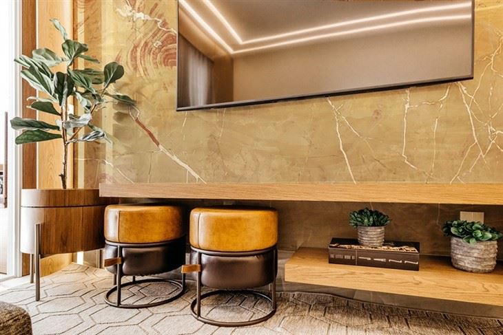 Spanish Gold Marble Wall